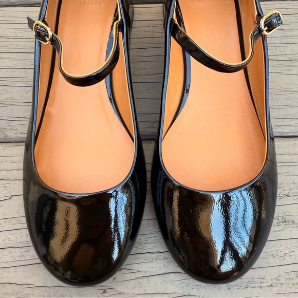 NIB Sezane Angelique black patent leather Mary Jane shoes size 40 - Picture 6 of 16